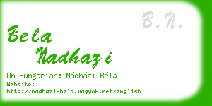 bela nadhazi business card